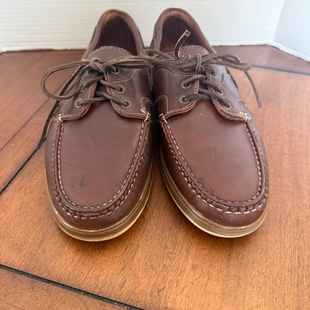 Allen Edmonds Eastport Brown Leather Boat Shoes Mens 11.5 E USA Made - Picture 3 of 7